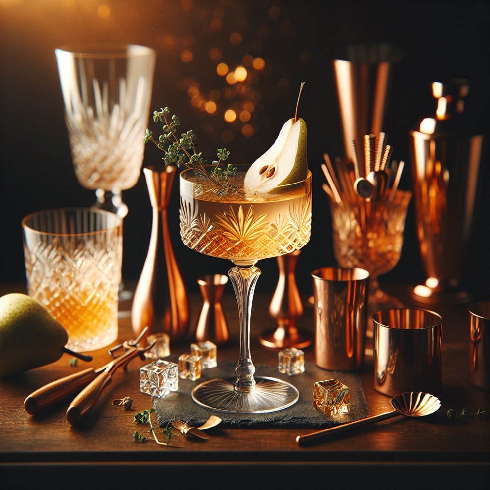 Elegant toast glasses and copper barware set for a wedding celebration